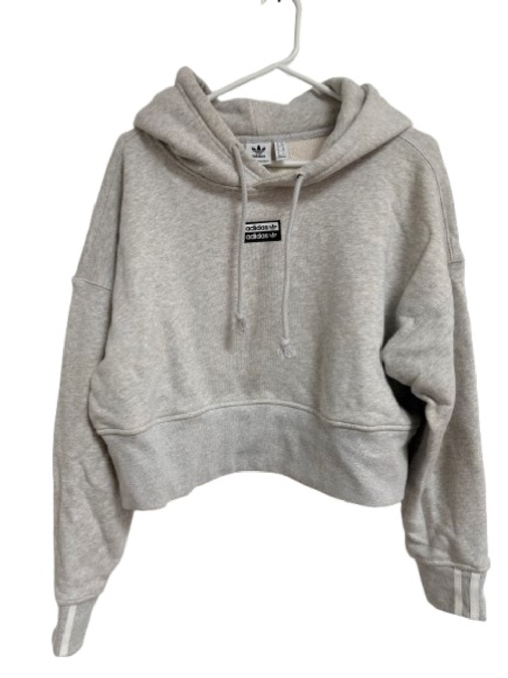 adidas Women’s Heather Gray Cropped Hoodie